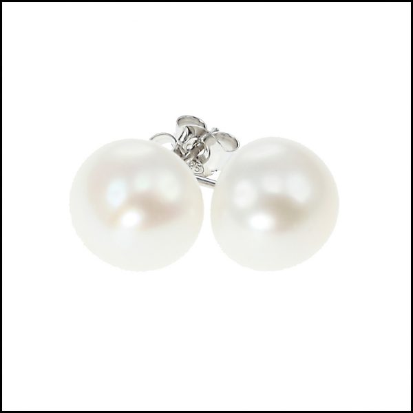 11 - 12 mm Extra Large Pearl Stud Earrings - Available in 4 colours-0