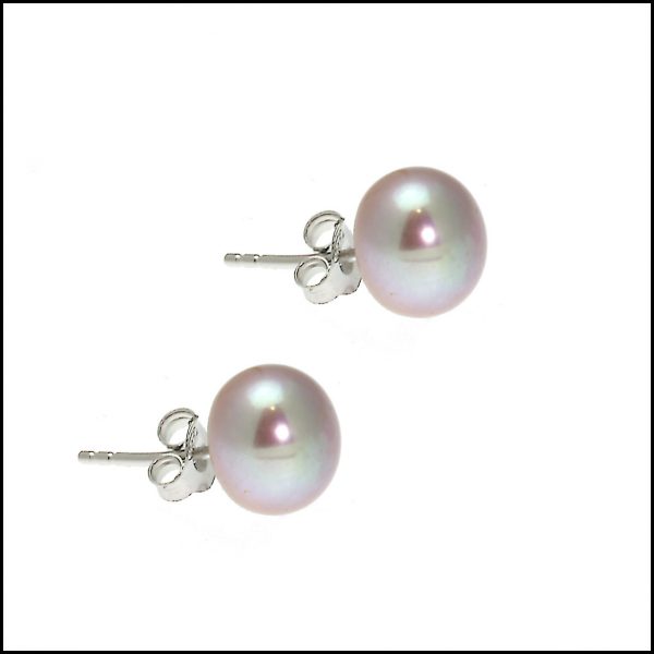 9 - 9.5 mm Pink Button Pearl Studs-0