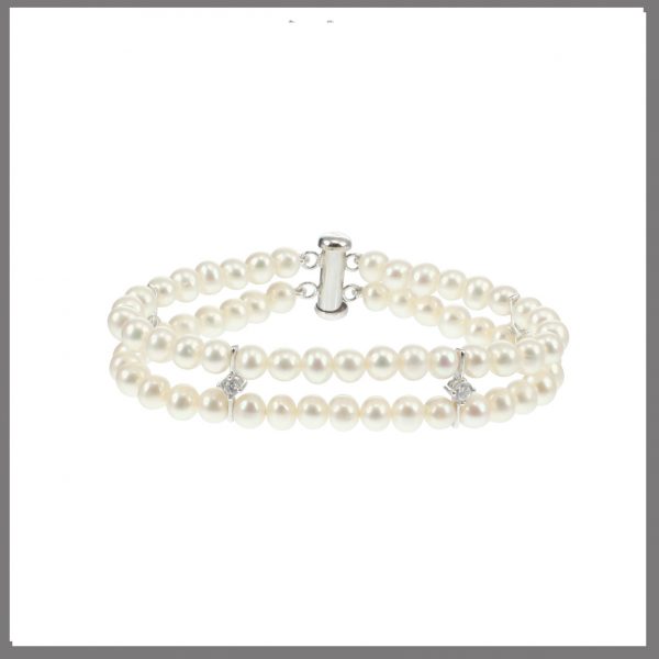 Lido Pearls T114B - Pearl & CZ Bracelet-0