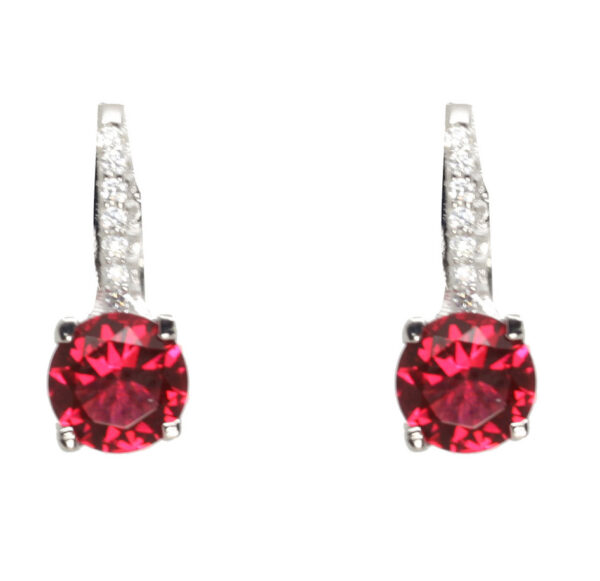 Lido Gemstone – KBS56E Ruby Red Cubic Zirconia Earrings - Lido Collection